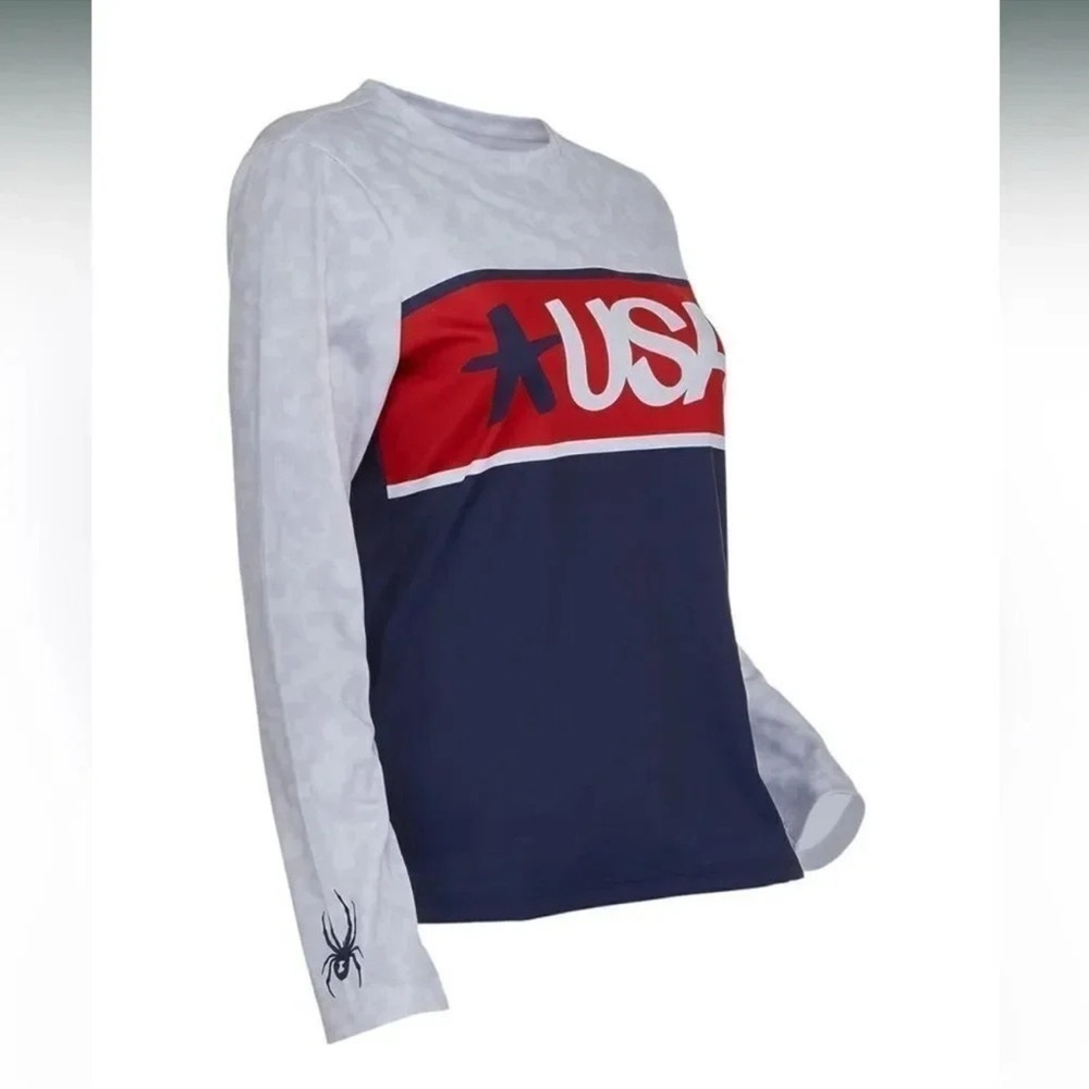 Spyder Women's Usa Snow Crew Graphic Top -XS White NWT - Picture 4 of 5